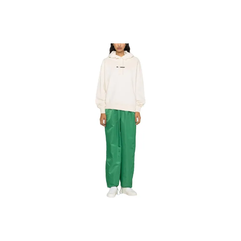 JIL SANDER + Logo Printed Drawstring Hoodie-2