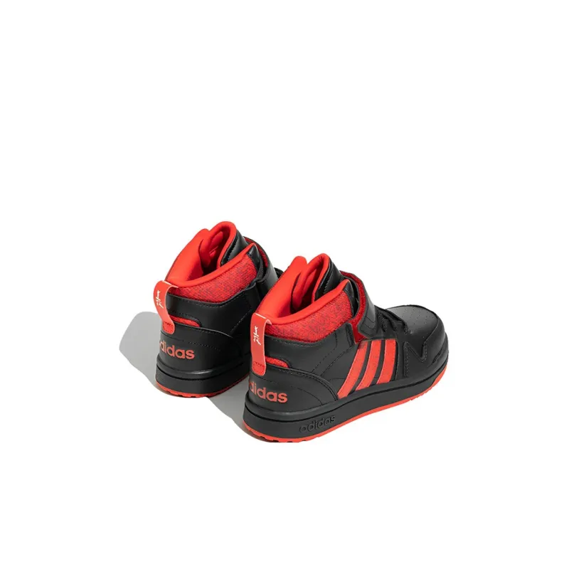 Adidas Neo Postmove Mid Abrasion Resistant Support Moisture Wicking Mid Top Skateboard Shoes Black Red Kids'-3