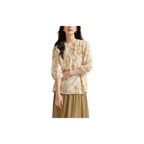 Inman Shirts Women's Fallen Leaves Yellow