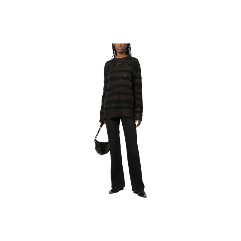 Acne Studios Distressed Stripe Jumper Charcoal Grey-1