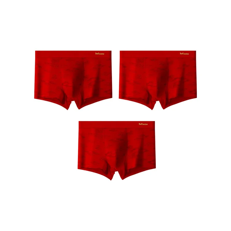 MIIOW Honmei Honmei Series Underpants Men's Combo Set China Red-4
