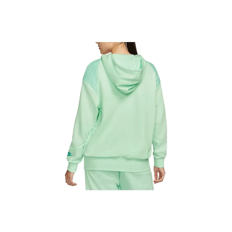 Nike Air Sportswear Knit Hooded Pullover Sweatshirt Green-5