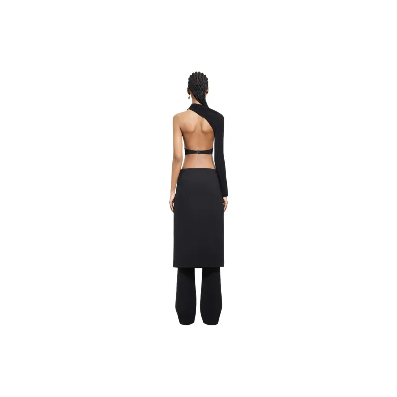 COURREGES Oblique Tailored Midi Skirt-2