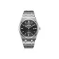 Black with Silver Steel Band