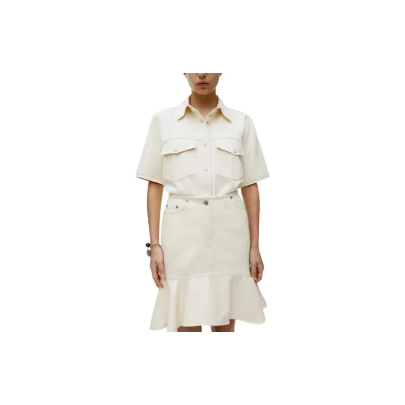 ARKET Denim Short Skirts Women's Ecru-4