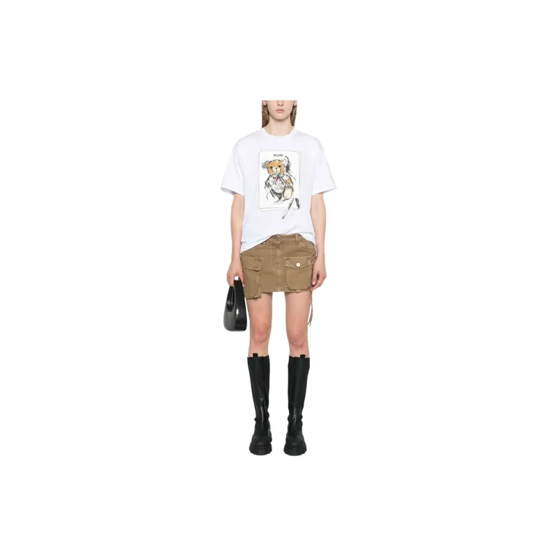 MOSCHINO Graphic Printed Crewneck T-Shirt-1