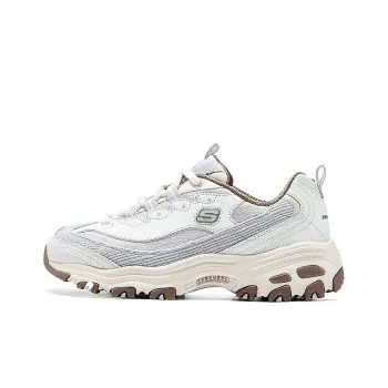 Skechers DLITES Anti Slip Wear Resistant Low Top Chunky Sneakers Women's White Gray