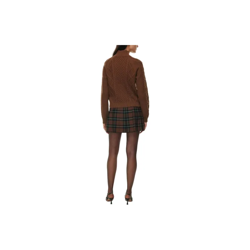 ARITZIA Sunday Best Boreal 1/4 Zip Sweater Sweater Women's Cognac/Amber-2