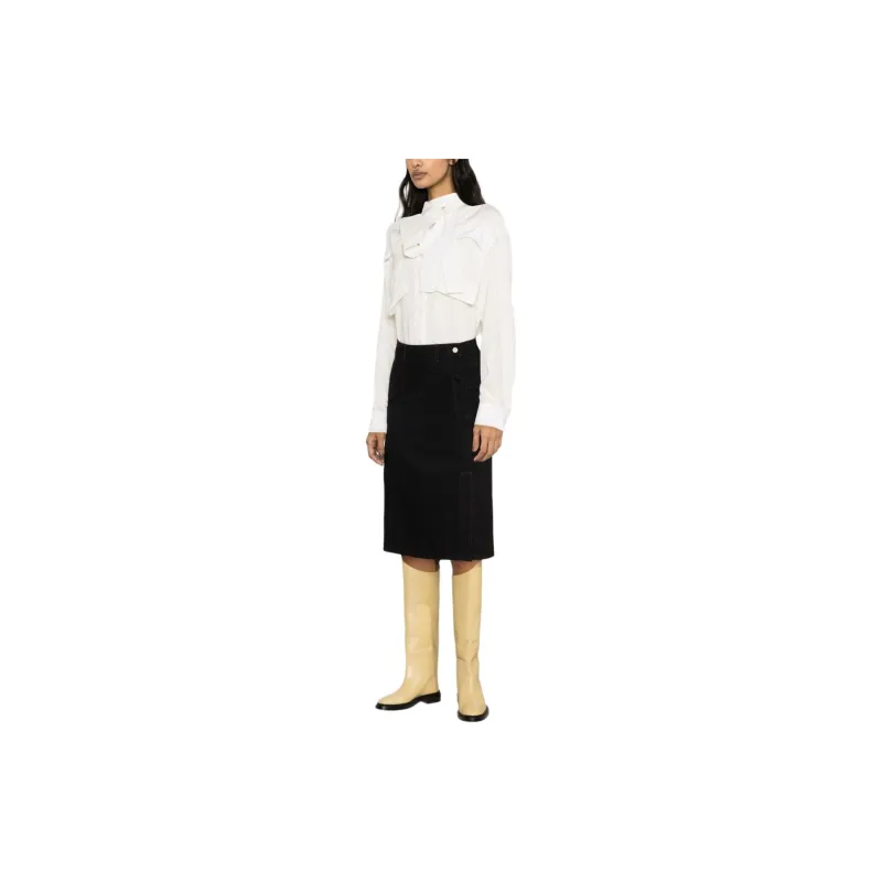Lemaire Casual Long Skirt Women's Black-4