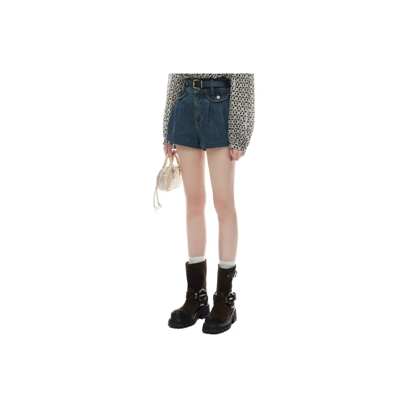 D'zzit Denim Shorts Women's Dark Blue-2