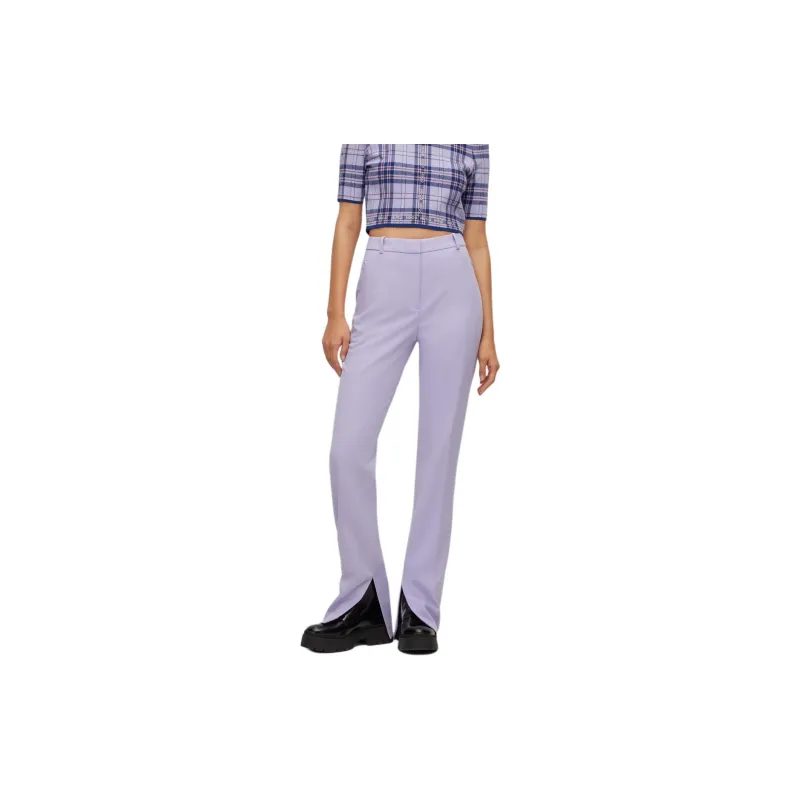 HUGO BOSS Regular fit Trousers In Stretch Fabric With Bootcut Leg Casual Pants Women's Purple-2