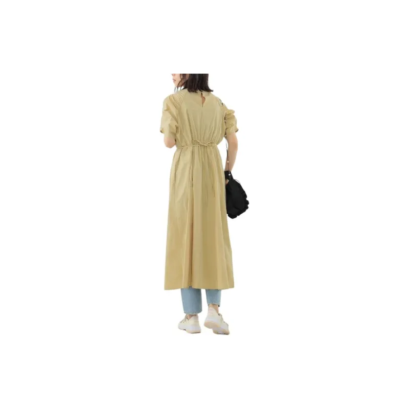 Beams Short Sleeved Dress Women's Yellow-3
