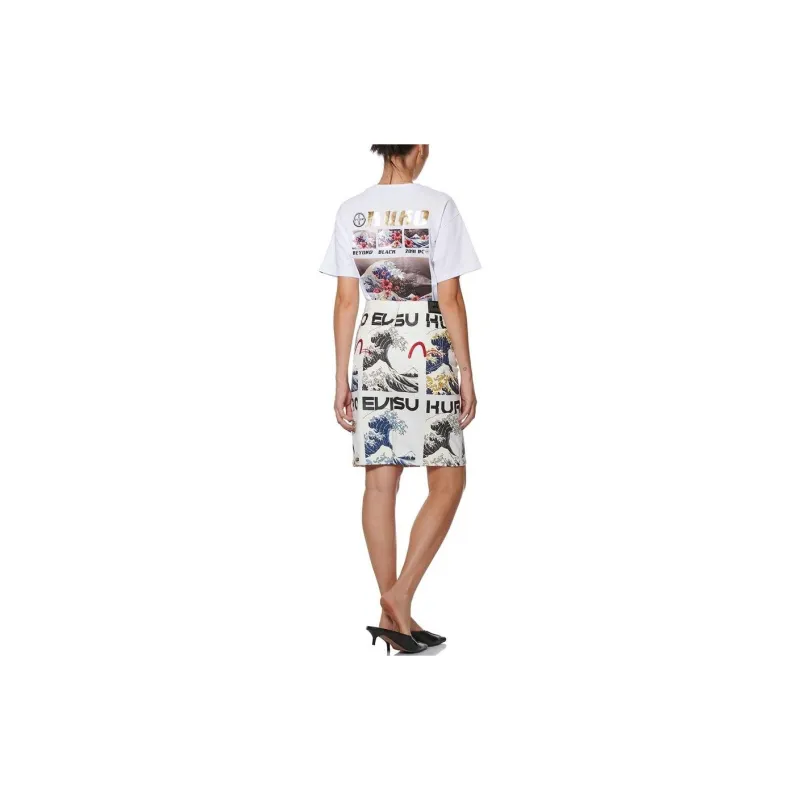 EVISU Denim Short Skirts Women's White-5