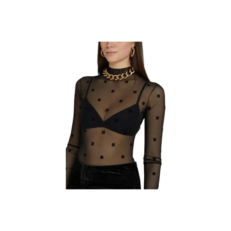 Givenchy Polka Dot Mock Neck Bodysuit-7