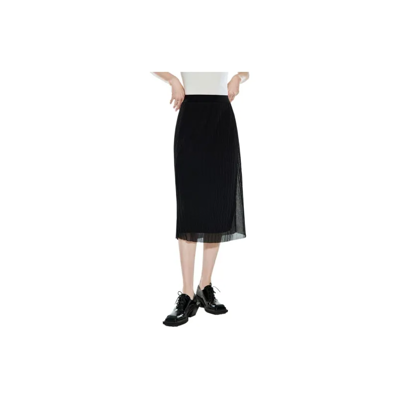 COVERINS Casual Long Skirts Women's Black-1