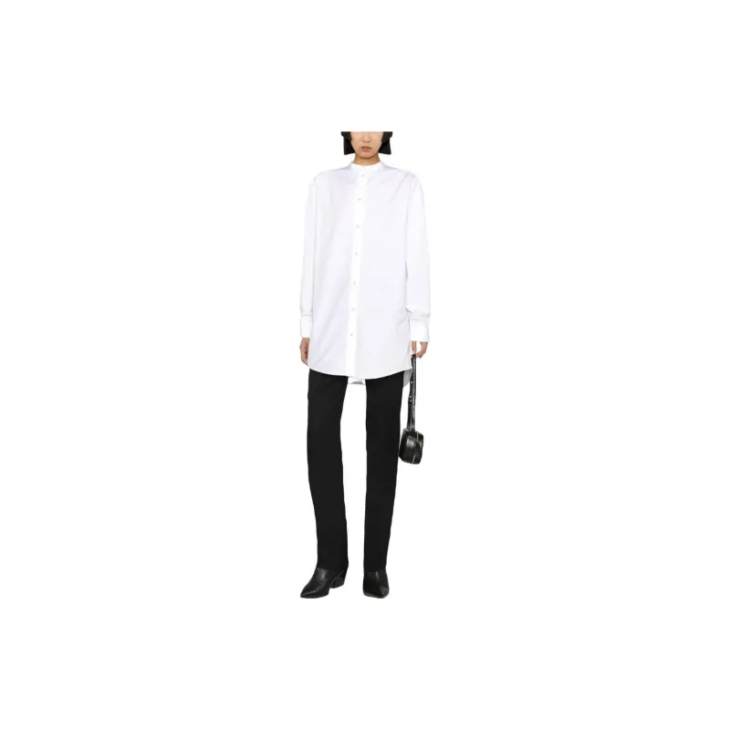 JIL SANDER Band collar Cotton Poplin Shirt-1