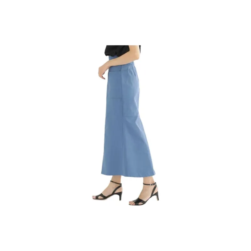 Beams Casual Long Skirts Women's Blue-4