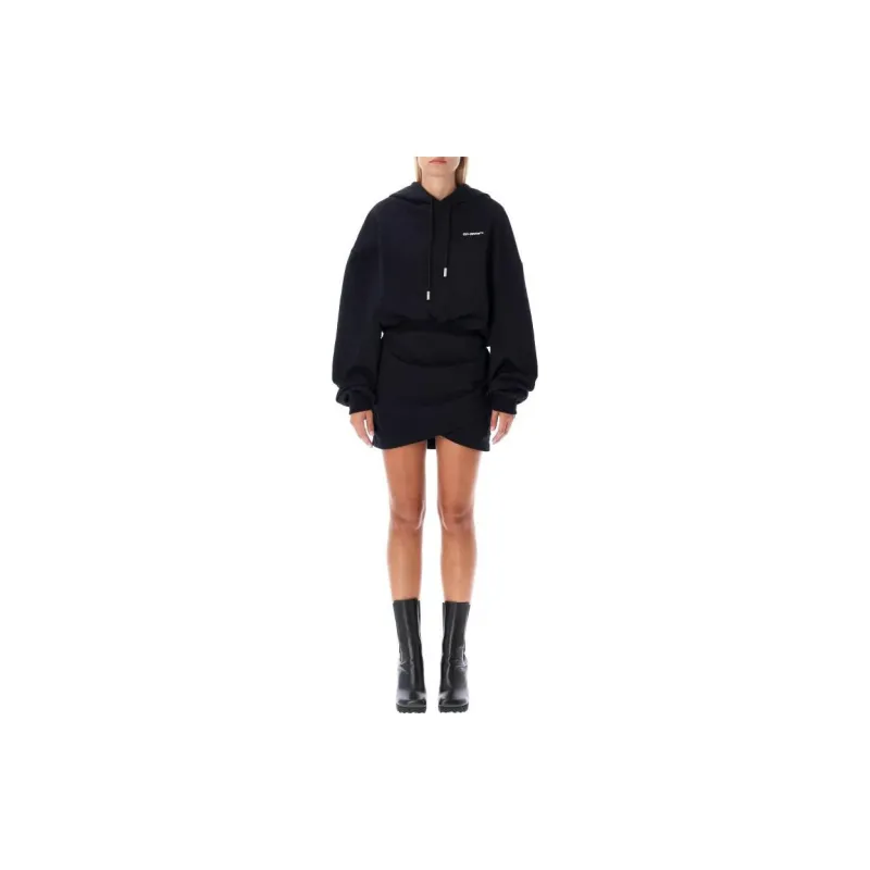 OFF-WHITE Logo-embroidered Hoodie Dress-1