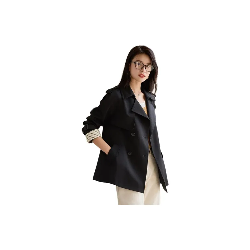 Yi Mengyuan Cropped Trench Coat Women's-4