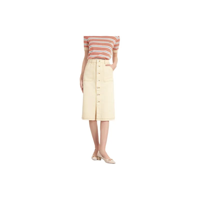 Hush Puppies Denim Long Skirts Women's White-2
