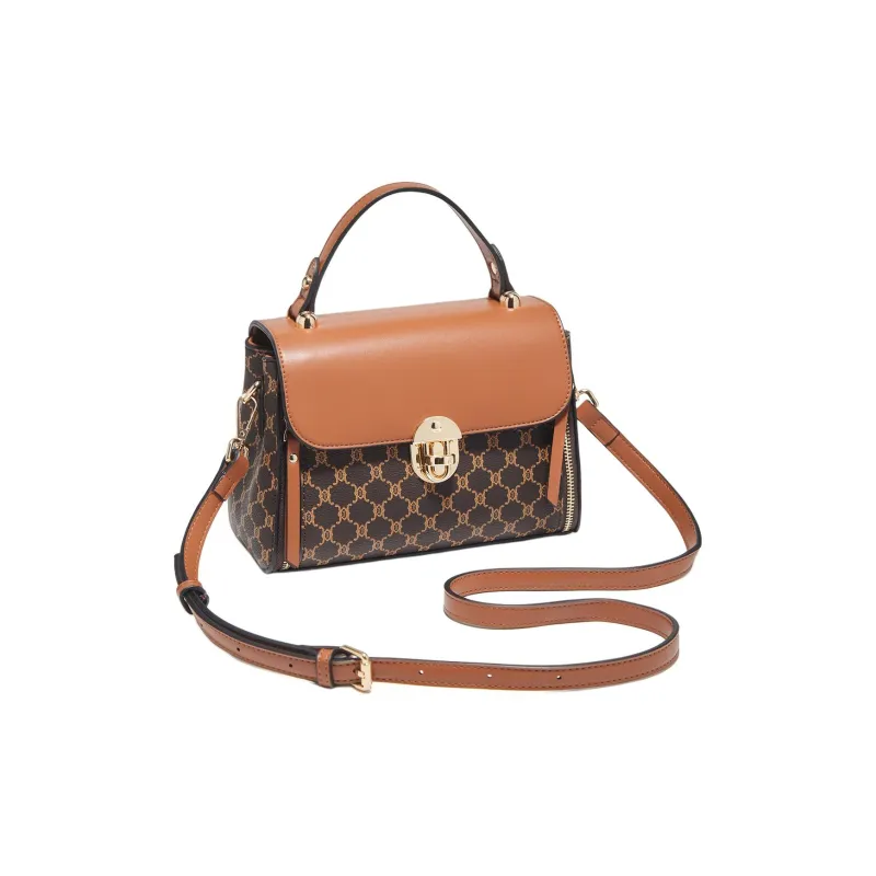 Marino Orlandi Synthetic Leather Kelly Bag Shoulder Bag Crossbody Bag Handbag Large Size Women's Coffee-17