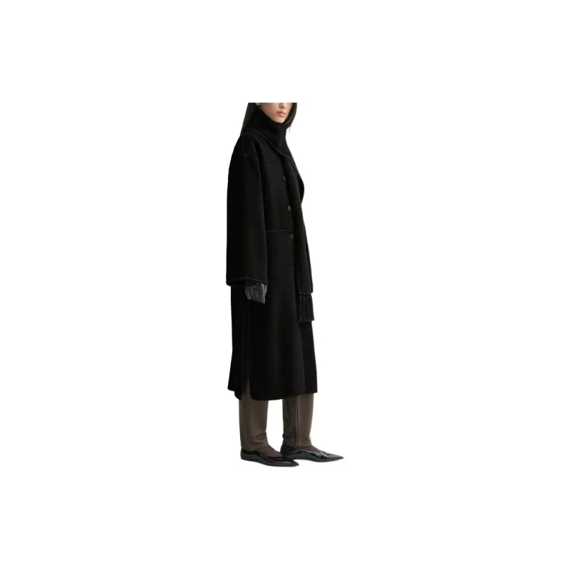 TOTEME Attached Scarf Patch Pocketed Coat-3