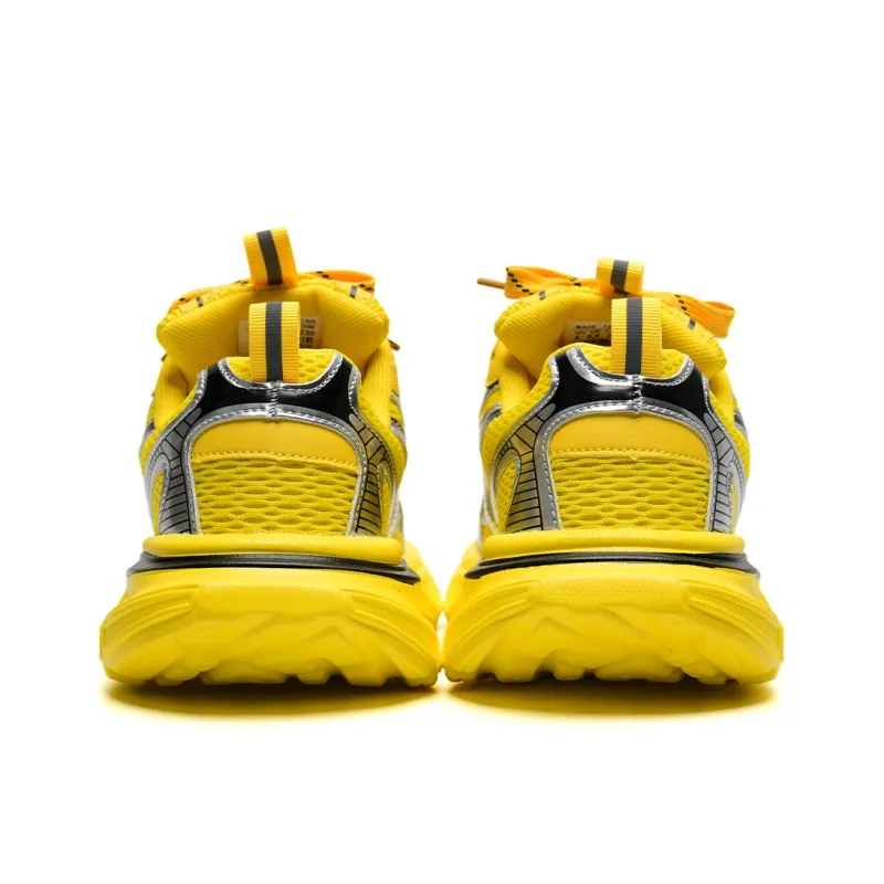 Z.SUO Anti-Slip And Wear-Resistant Height Increasing Low-Top Chunky Sneakers Unisex Yellow-4