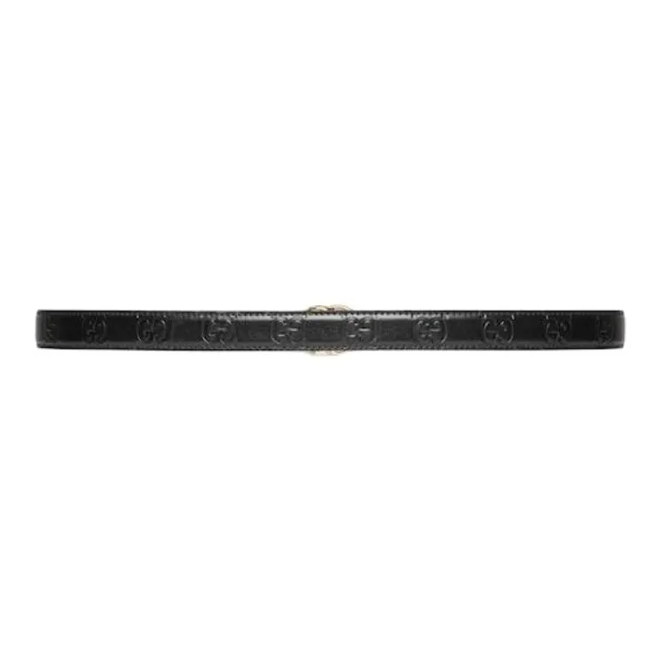 GUCCI Leather, Hardware Accessories Leather Belts Women's Black Width  2CM-1