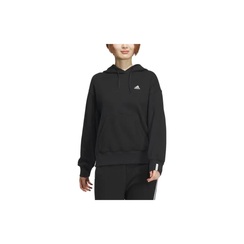 Adidas Essentials Plus Small Logo French Terry Parka Sweatshirt Women's Black-1