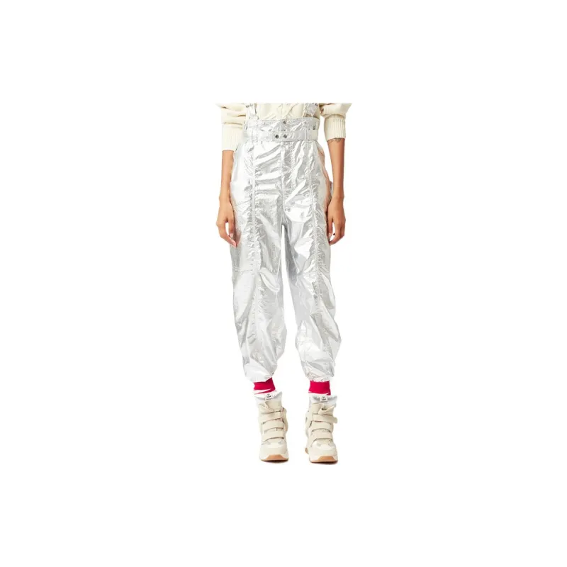ISABEL MARANT Knitted Sweatpants Women's Silver-2