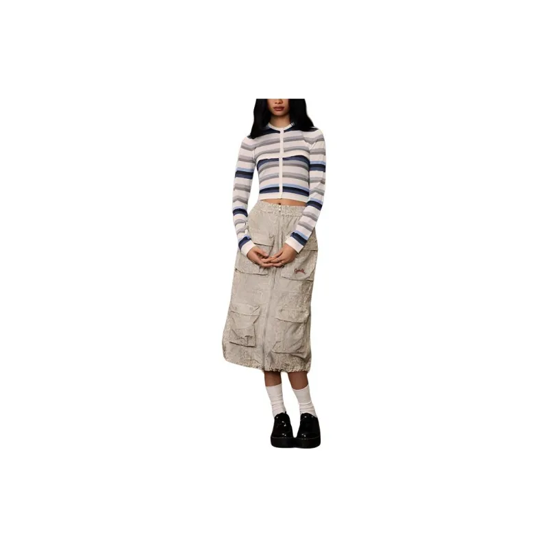 GOOD BAI GOODEES Series Casual Long Skirts Women's Gray-3