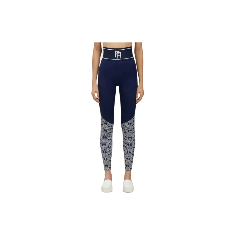 PALM ANGELS Women'ss Monogram Leggings Navy Blue/Off White-2