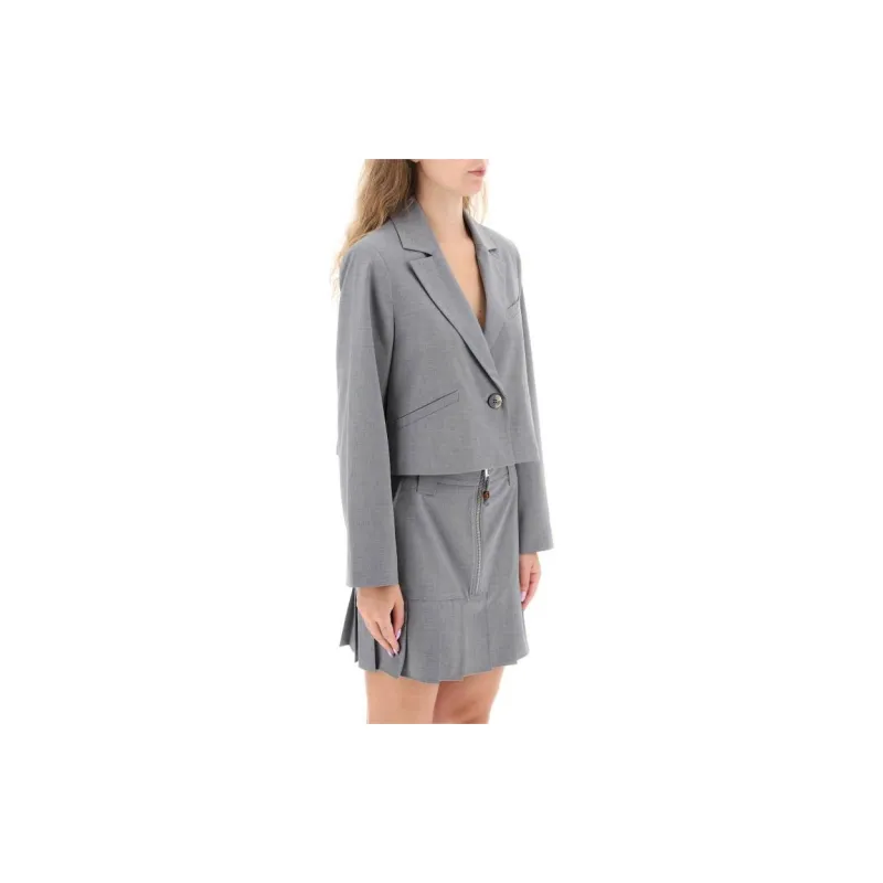 GANNI Single breasted Cropped Jacket-3