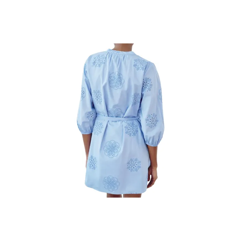 ZARA Long-Sleeved Dresses Women's Sky Blue-3