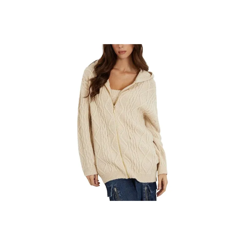 GUESS Chiba Full-Zip Sweater Jackets Coats Women's Umber-2