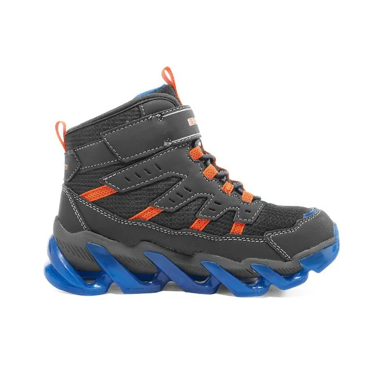 Skechers Mega Surge Abrasion Resistant High Top Kids Lifestyle Shoes Black Blue Orange Teenagers-1