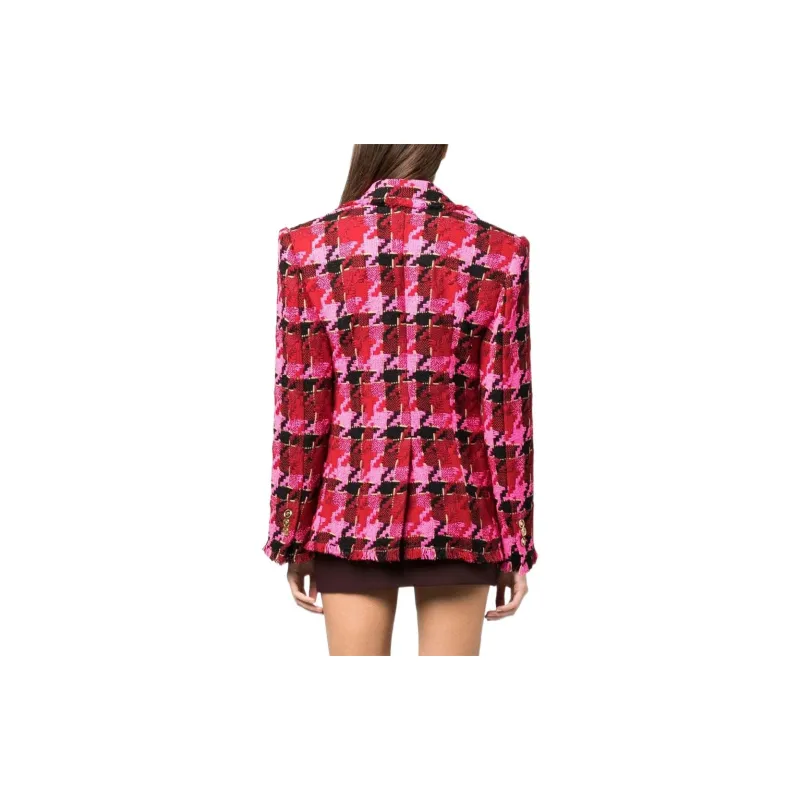 VERSACE Medusa Checked Tweed Blazer 'Red/Print'-2
