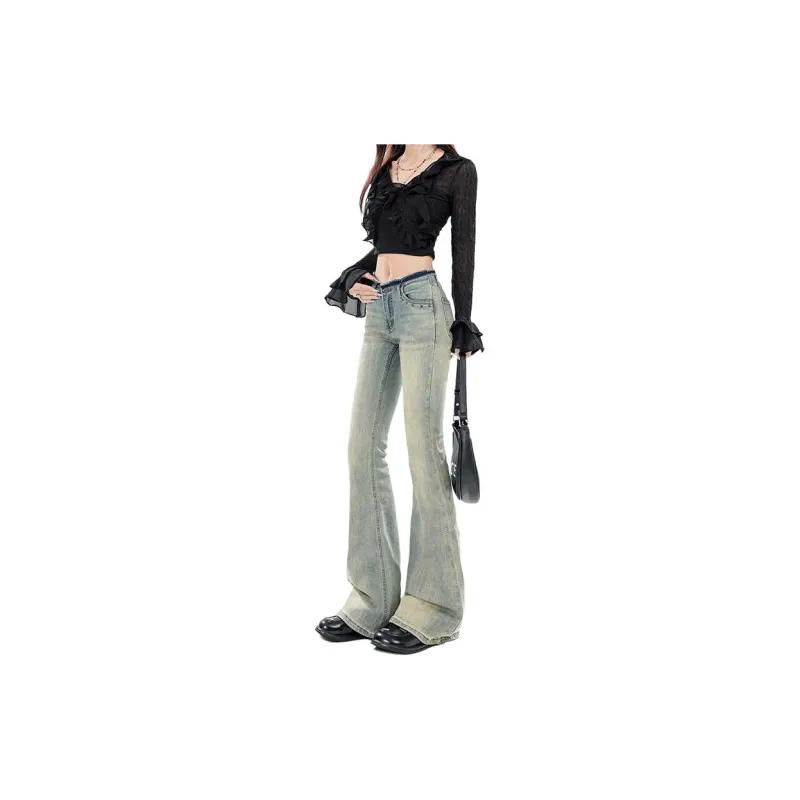 YINLEI Jeans Women's Yellow-1