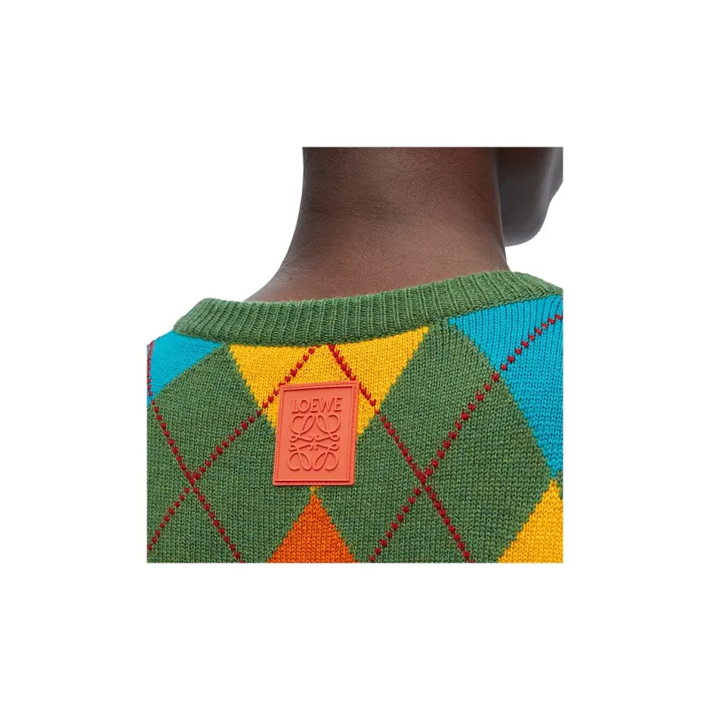 LOEWE Argyle Crewneck Knitted Jumper-4