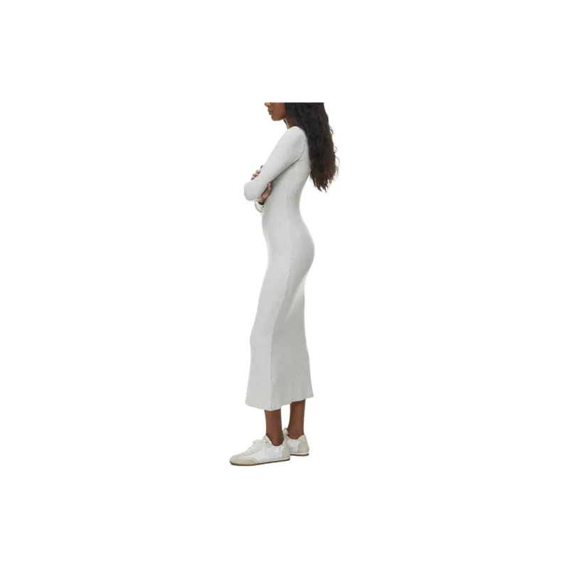 ARITZIA The Group By Babaton Luxe Lounge Serenity Dress Long-Sleeved Dresses Women's Heather Chrome-4