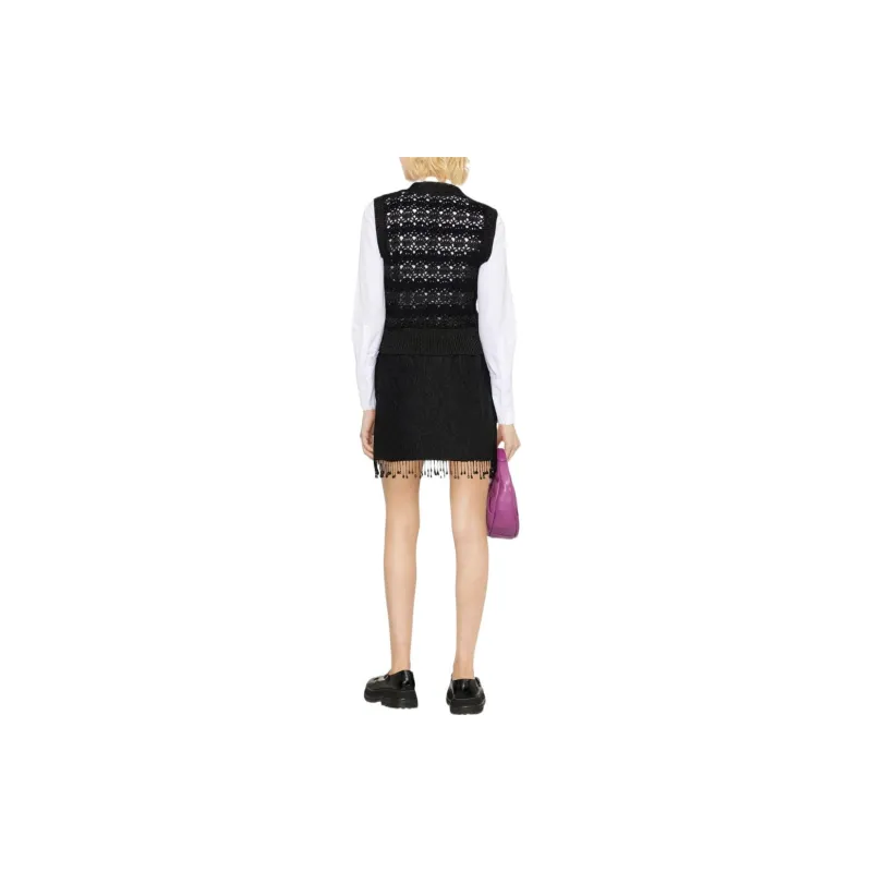 GANNI V Neck Vest 'Black'-3