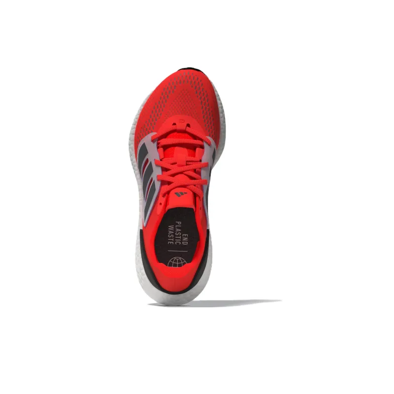 Adidas Pureboost 22 Breathable Low Top Running Shoes Black Red Teenagers-4