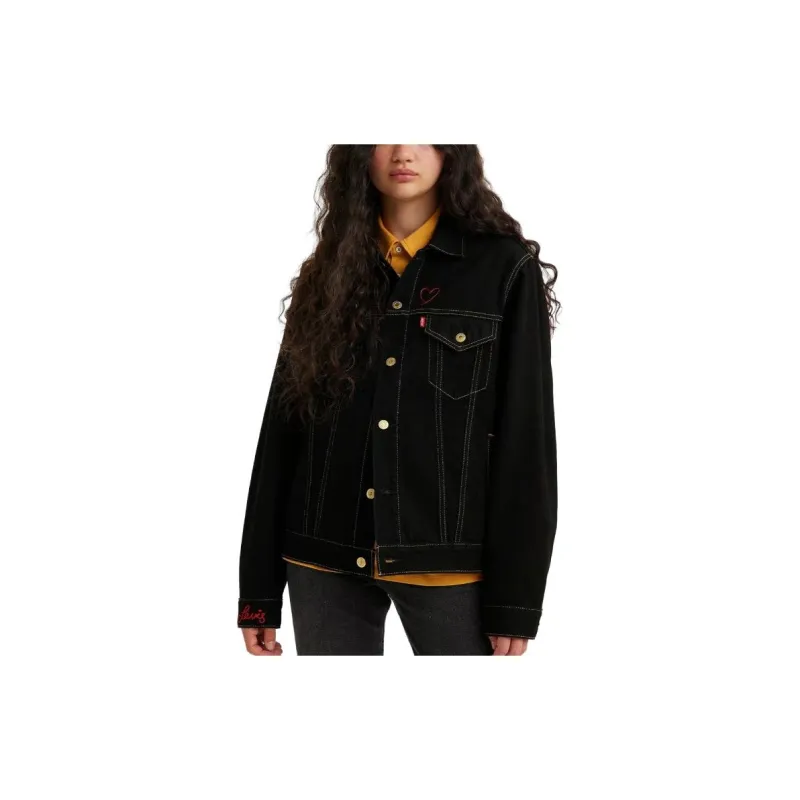 Levis Denim Jackets Women's Black Obsidian-2