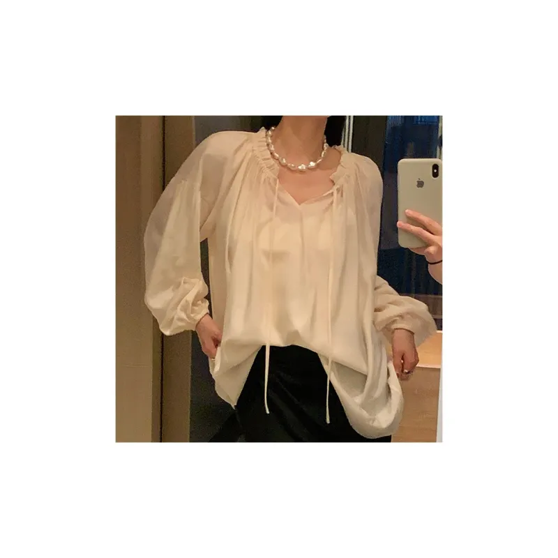 ZHOUMIAO Shirts Women's Apricot+Camisole-5