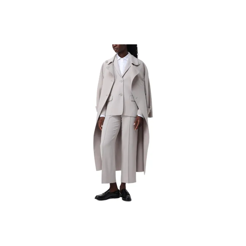 'S MAX MARA Business Suit Coat Women's Light Gray-3