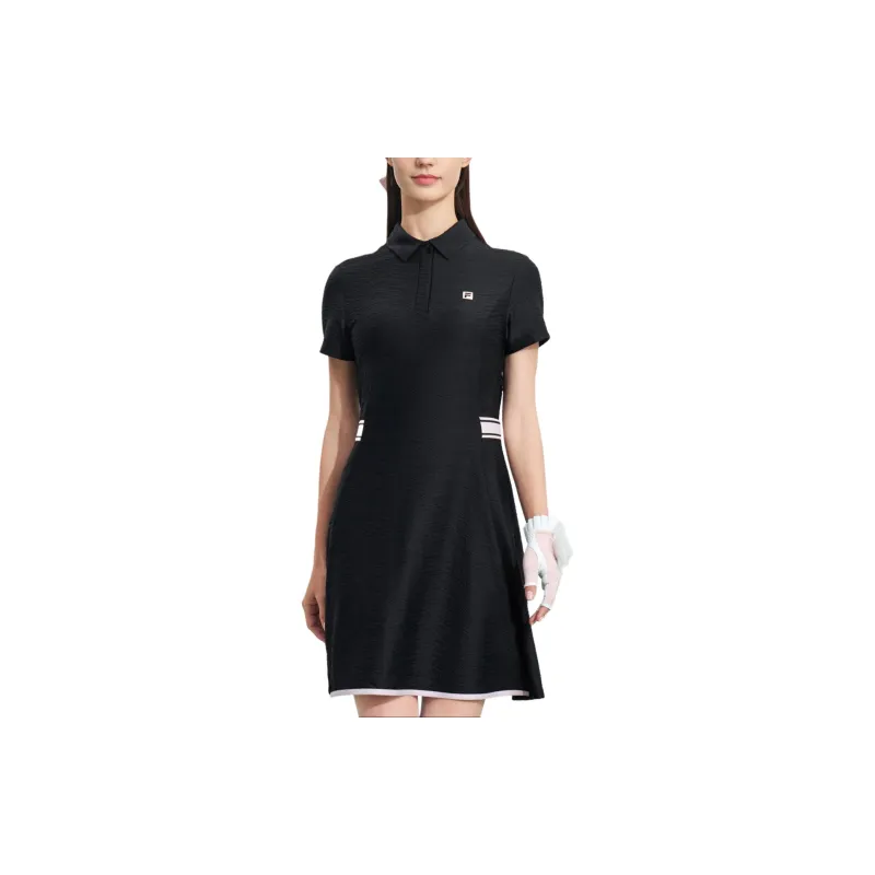 FILA Short Sleeved Dress Women's Jet Black-2