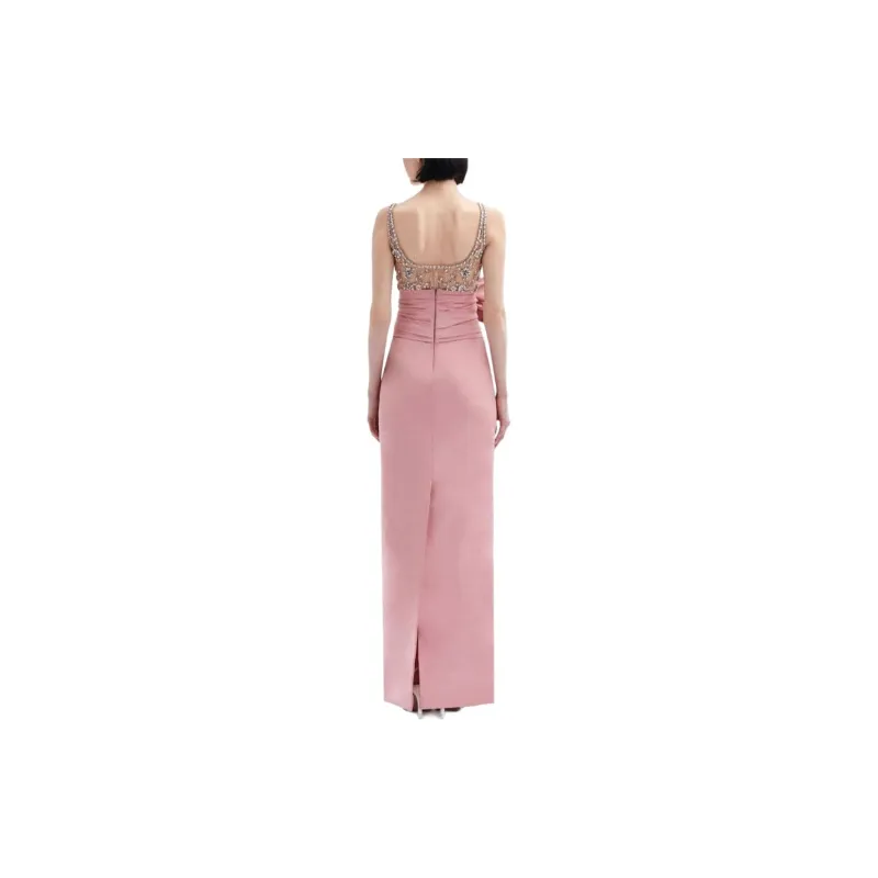 Oscar De La Renta Oversize-bow Crystal-embellished Faille Gown-3