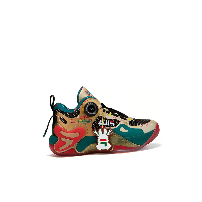 FILA KIDS Slip Resistant Cushioning Mid Top Basketball Shoes Almond Black Kids'-1