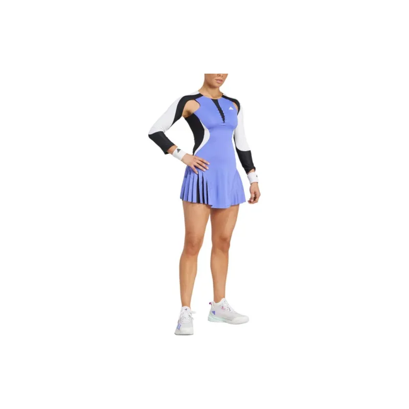 Adidas American Hard Court Grand Slam Series Long Sleeved Dresses Women's Cobalt Blue-3