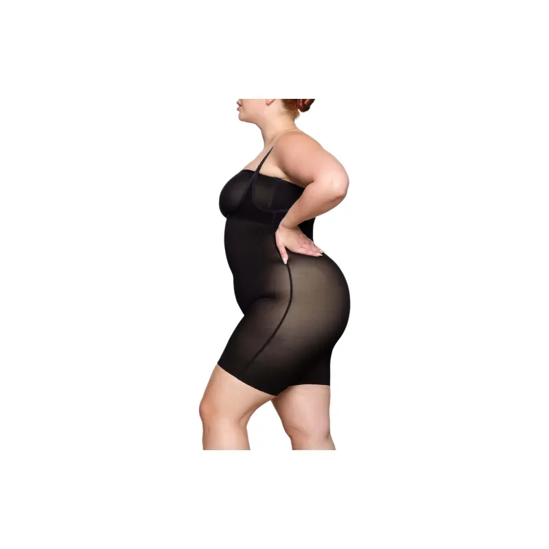 SKIMS SHEER SCULPT OPEN BUST BODYSUIT Bodysuits Women's ONYX/Onyx-2